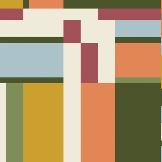 PREORDER ITEM EXPECTED IN JANUARY 2026: American Bold Organic by Frank Lloyd Wright Collection Orange Green    228692X Cotton Woven Fabric