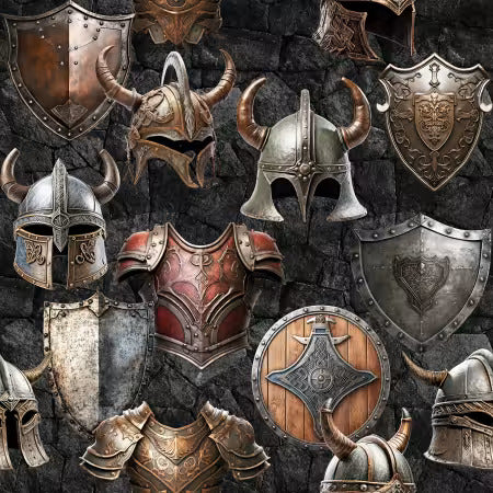 Preorder January 2027: Nordic Tales Shield 6045-06 from KK Fabrics