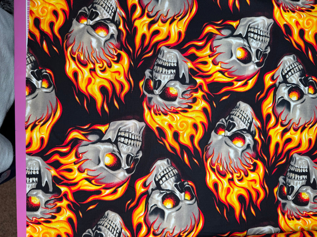 Alexander Henry Skulls on Fire Orange Hotheads 8668