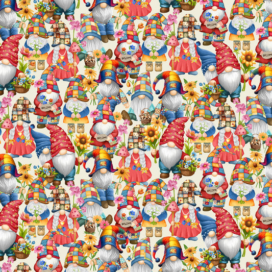 HIppie Gnomes Packed Multi    CD3740-MULTI Cotton Woven Fabric