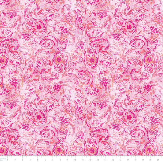 PREORDER ITEM - EXPECTED DECEMBER 2024: Daphne Paisley Swirls Pink    21231301-03 Cotton Woven Fabric