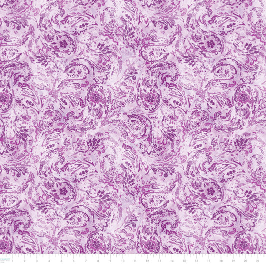 PREORDER ITEM - EXPECTED DECEMBER 2024: Daphne Paisley Swirls Purple    21231301-02 Cotton Woven Fabric