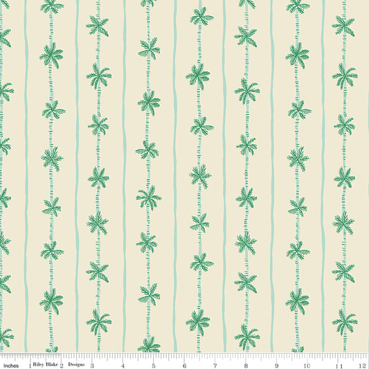 PREORDER ITEM - EXPECTED MARCH 2025: Forever Neverland by Jill Howarth Palm Stripe Sand Dollar    C15906-SANDDOLLAR Cotton Woven Fabric