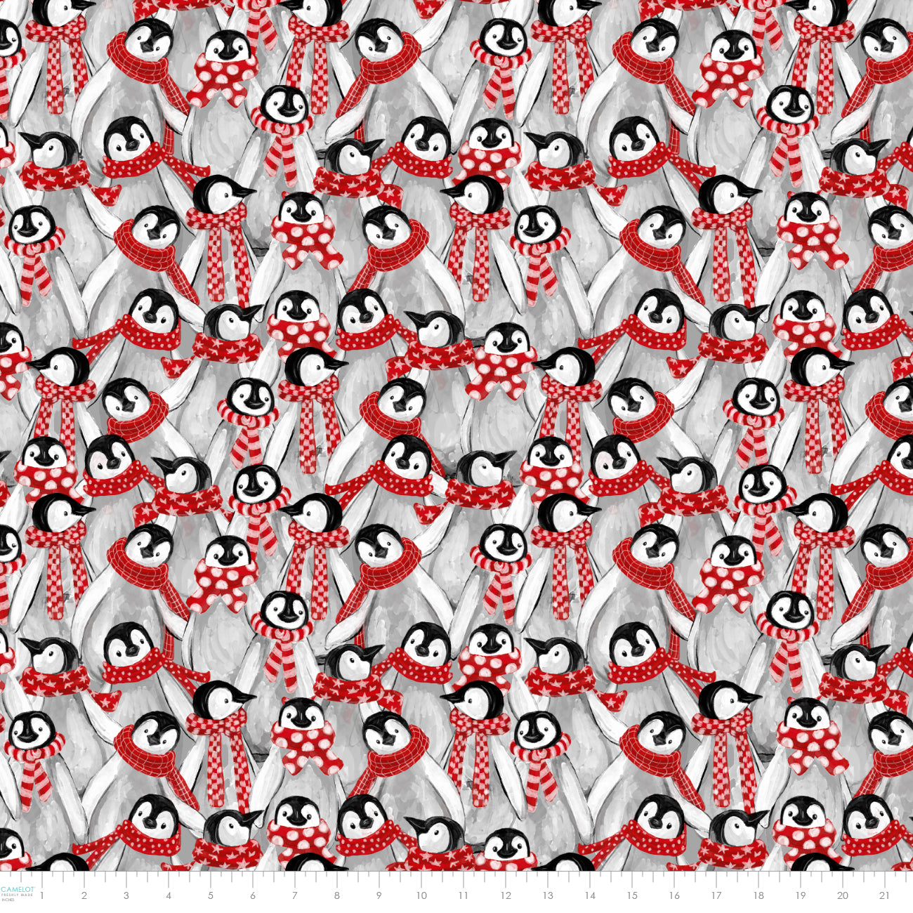 PREORDER ITEM - EXPECTED JUNE 2025: Penguin Party by Pam Vale Penguin Pals Multi    49240402.01 Cotton Woven Fabric