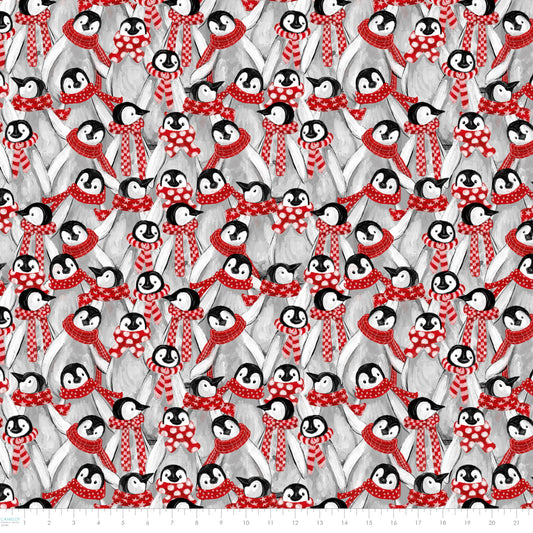 PREORDER ITEM - EXPECTED JUNE 2025: Penguin Party by Pam Vale Penguin Pals Multi    49240402.01 Cotton Woven Fabric