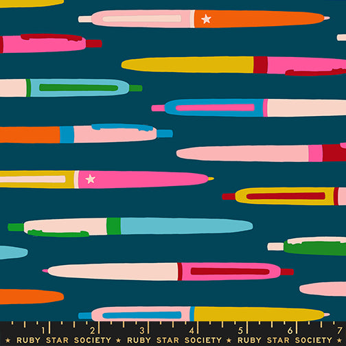 PREORDER ITEM EXPECTED IN FEBRUARY 2026: Trinketry by Melody Miller of Ruby Star Society Pens Galaxy    RS0110.20 Cotton Woven Fabric