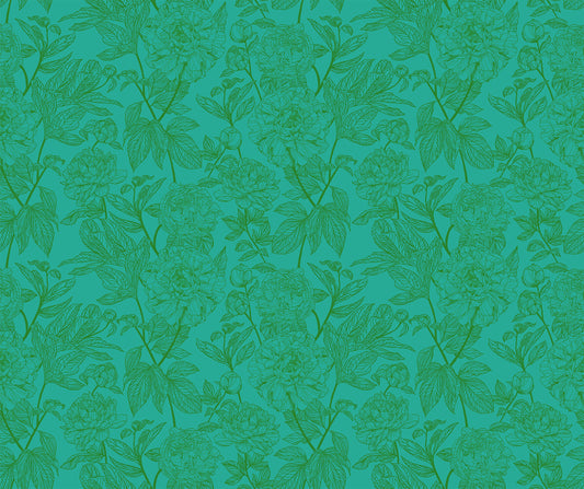 PREORDER ITEM - EXPECTED MARCH 2025: Indelible by Anna Maria Textiles Peony Jade    AMT1003-78C Cotton Woven Fabric