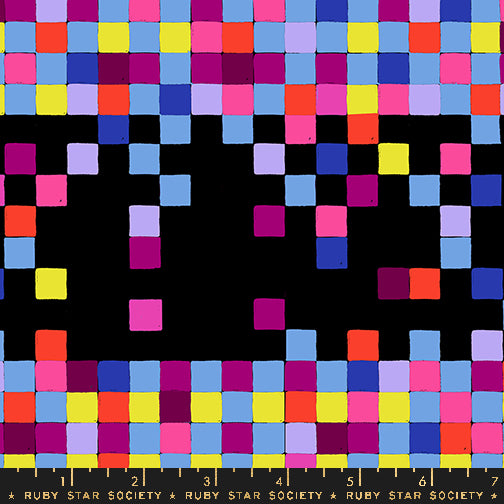 Glow Garden by Sarah Watts of Ruby Star Society Pixels Black    RS2117.19 Cotton Woven Fabric