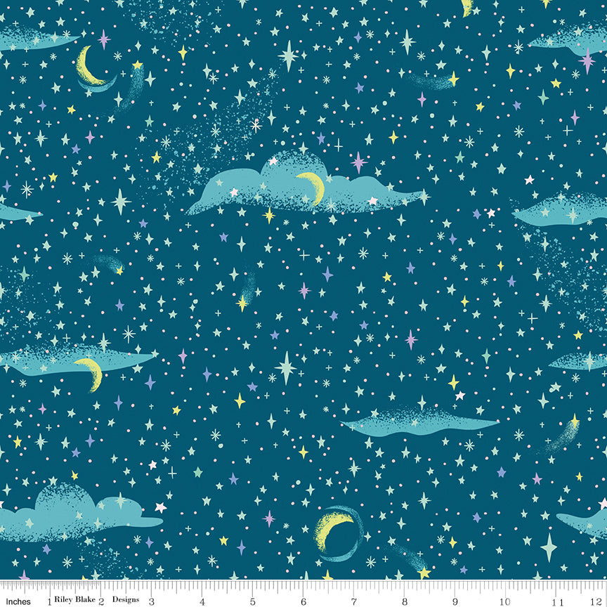 PREORDER ITEM - EXPECTED MARCH 2025: Forever Neverland by Jill Howarth Pixie Dust Night    C15905-NIGHT Cotton Woven Fabric