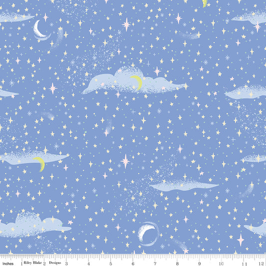 PREORDER ITEM - EXPECTED MARCH 2025: Forever Neverland by Jill Howarth Pixie Dust Periwinkle    C15905-PERIWINKLE Cotton Woven Fabric