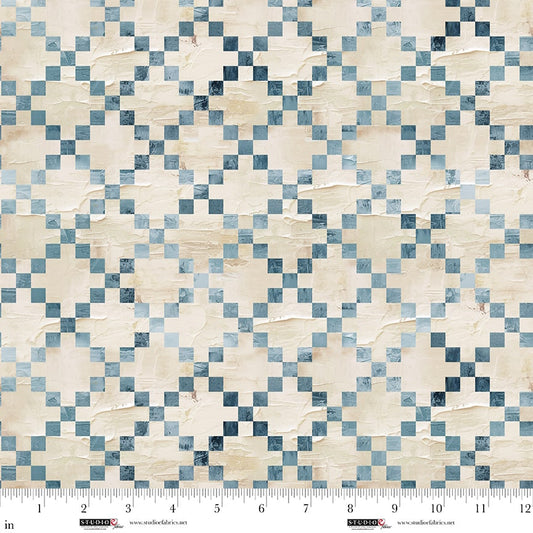 PREORDER ITEM EXPECTED IN JANUARY 2026: Behind Blue Eyes Digital by Funny Girl Plaster 9 Patch Cream 8653-14 Cotton Woven Fabric