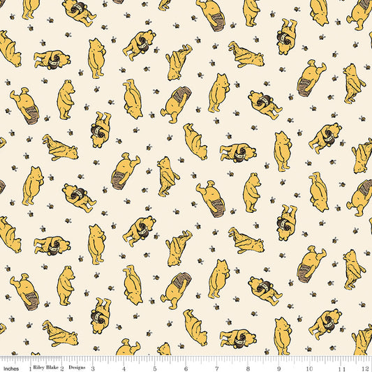 PREORDER ITEM - EXPECTED NOVEMBER 2025: Winnie the Pooh by Echo Park Paper Co Pooh Toss Cream C17002-CREAM Cotton Woven Fabric
