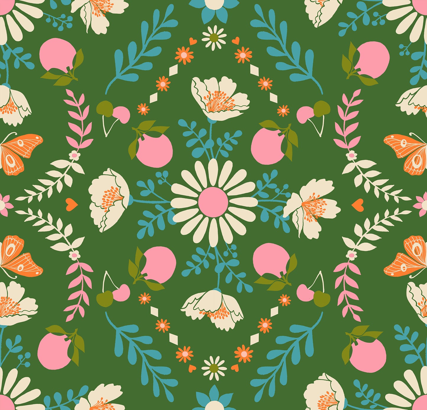 New Arrival: Juicy by Melody Miller of Ruby Star Society Poppy Garden Sarah Green    RS0085.14 Cotton Woven Fabric