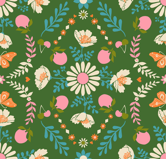 Juicy by Melody Miller of Ruby Star Society Poppy Garden Sarah Green    RS0085.14 Cotton Woven Fabric