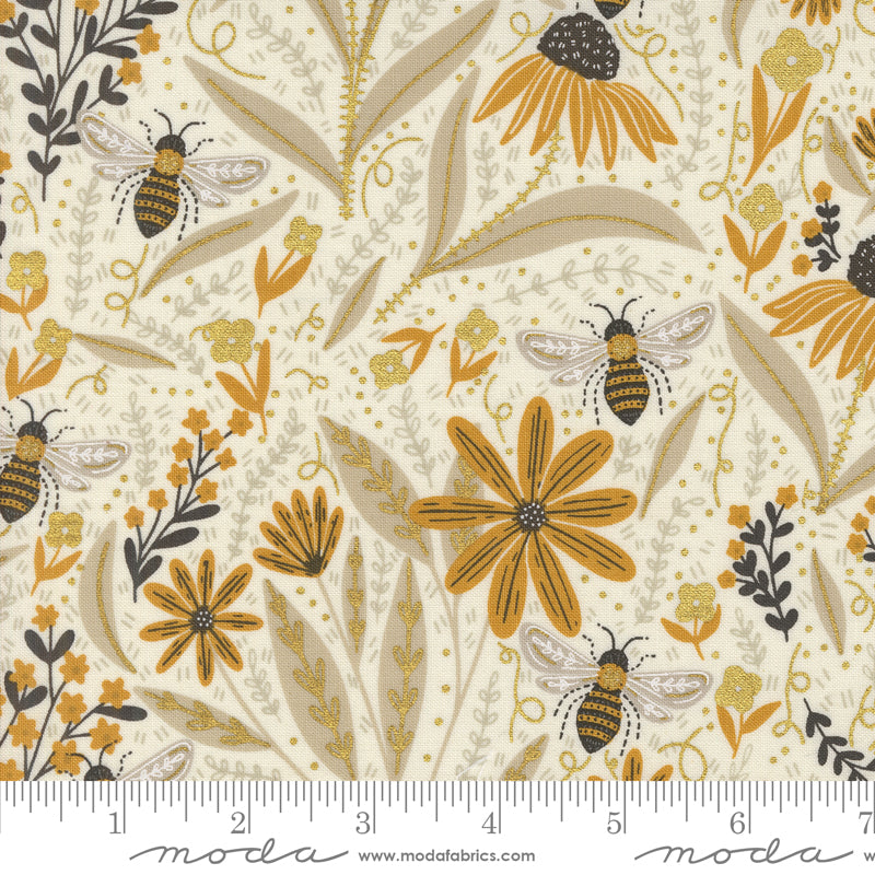 PREORDER ITEM - EXPECTED MARCH 2025: Bee Garden by Gingiber Porcelain Metallic    48410.11M Cotton Woven Fabric