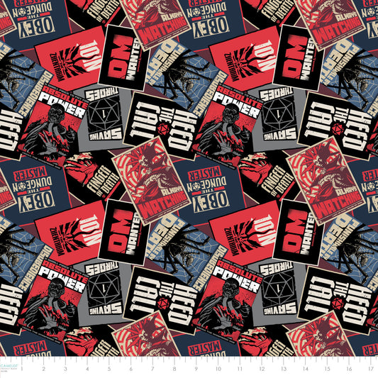 PREORDER ITEM - EXPECTED NOVEMBER 2025: Licensed Dungeons & Dragons III Posters Multi 95170145-01 Cotton Woven Fabric