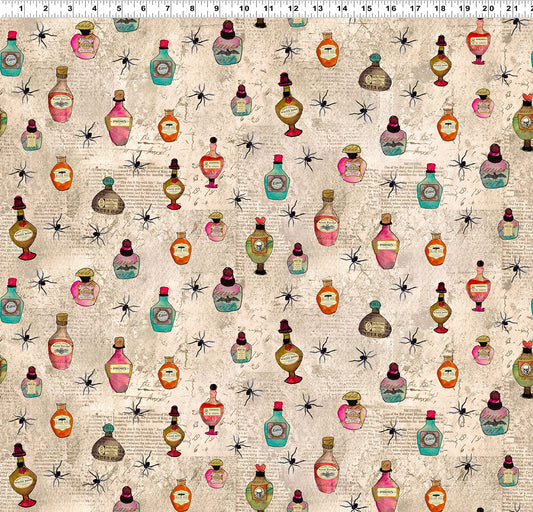 PREORDER ITEM - EXPECTED JUNE 2025: Faboolous Digital by Sue Zipkin Potions Khaki    Y4476.12 Cotton Woven Fabric