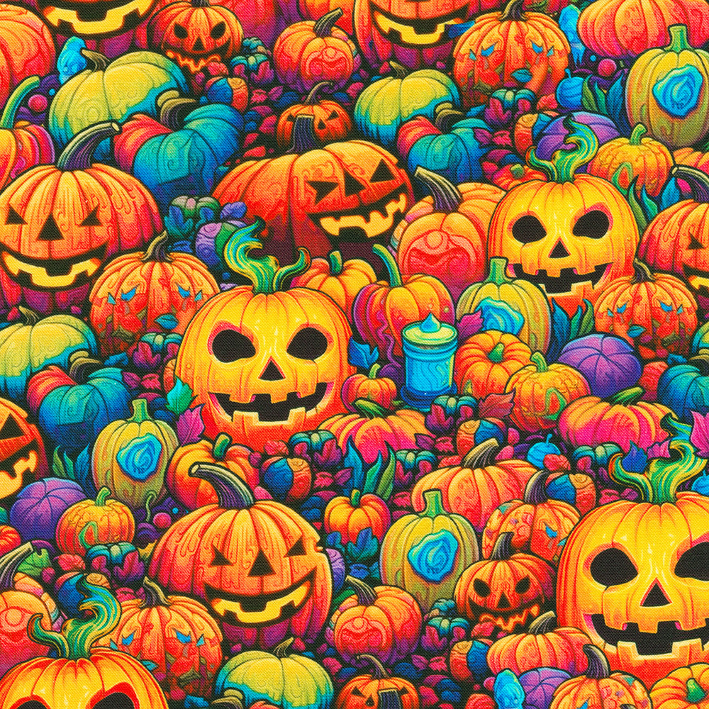 PREORDER ITEM - EXPECTED MARCH 2025: Bright Frights Pumpkin    RCCD-23086-148-PUMPKIN Cotton Woven Fabric