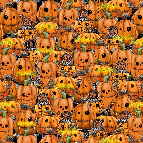 PREORDER ITEM - EXPECTED APRIL: Steampunk Halloween 3 by Desiree's Designs Pumpkins Orange    31221O Cotton Woven Fabric