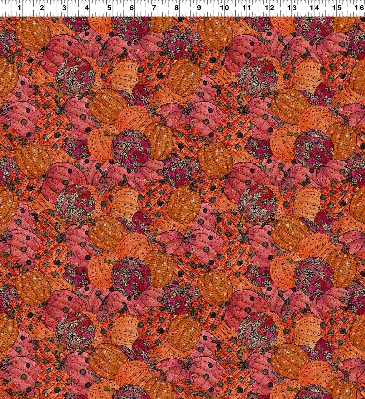 PREORDER ITEM - EXPECTED JUNE 2025: Faboolous Digital by Sue Zipkin Pumpkins Orange    Y4477.36 Cotton Woven Fabric