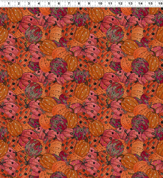 PREORDER ITEM - EXPECTED JUNE 2025: Faboolous Digital by Sue Zipkin Pumpkins Orange    Y4477.36 Cotton Woven Fabric