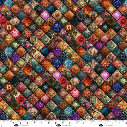 Forget Me Not by Marilyn Lee Quilt Diamonds Sienna 4285-33 Cotton Woven Fabric