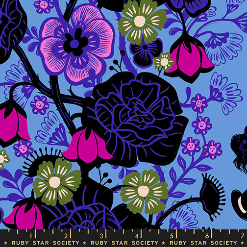 PREORDER ITEM - EXPECTED OCTOBER 2025: Hello Alice by Sarah Watts of Ruby Star Society Rabbit Hole Lindley Blue    RS2121.14 Cotton Woven Fabric