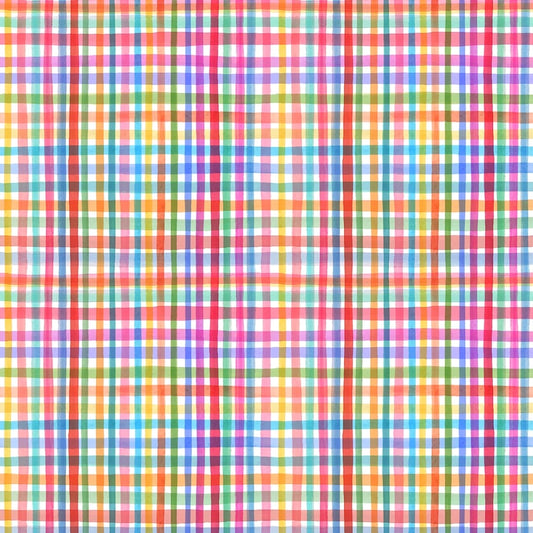 Books are Magic by Katherine Herrell Rainbow Plaid Multi DDC12574-MULT Cotton Woven Fabric