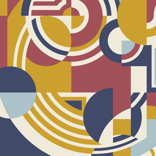 PREORDER ITEM EXPECTED IN JANUARY 2026: American Bold Organic by Frank Lloyd Wright Collection Red Navy    228682X Cotton Woven Fabric