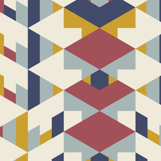 PREORDER ITEM EXPECTED IN JANUARY 2026: American Bold Organic by Frank Lloyd Wright Collection Red Navy    228688X Cotton Woven Fabric