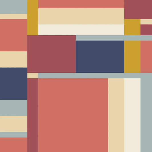 PREORDER ITEM EXPECTED IN JANUARY 2026: American Bold Organic by Frank Lloyd Wright Collection Red Navy    228691X Cotton Woven Fabric