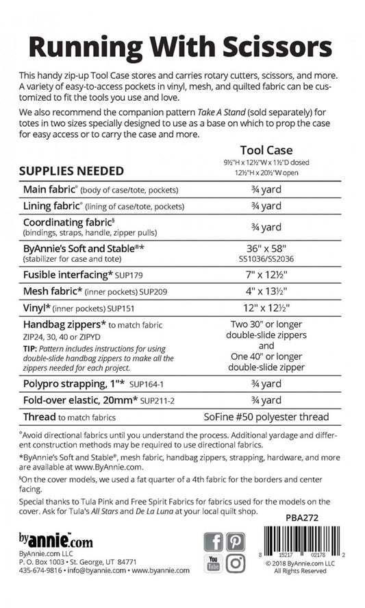 Paper Pattern Running With Scissors by By Annie  Pattern  PBA272 Pattern
