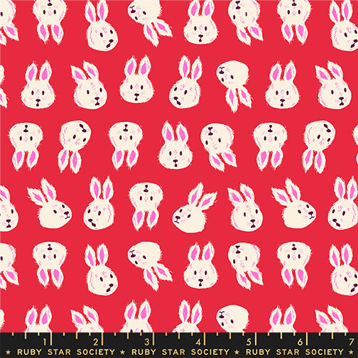 PREORDER ITEM - EXPECTED OCTOBER 2025: Hello Alice by Sarah Watts of Ruby Star Society Rushing Rabbit Ruby    RS2125.13 Cotton Woven Fabric