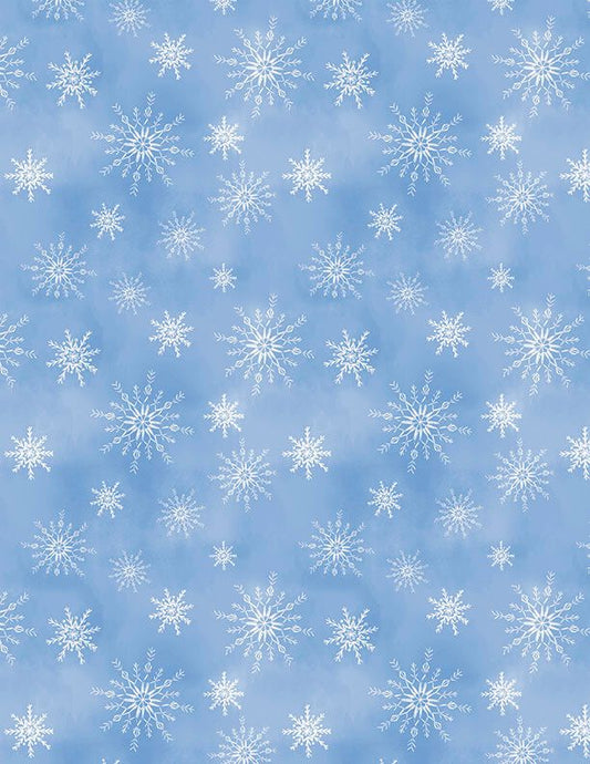 Preorder June 2026: Let It Snow-Man Snowflakes All Over Light Blue 27758-410 by Danielle Leone