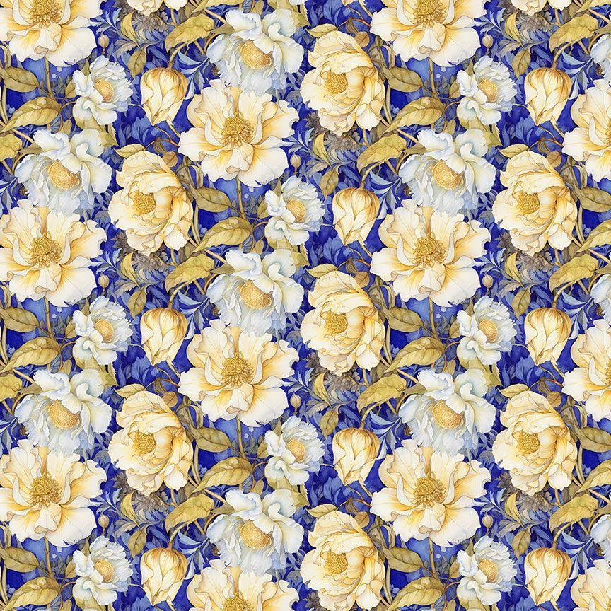 Preorder June 2026: Lumiere Night Floral Field FLEUR-CD4354 Blue by Timeless Treasures