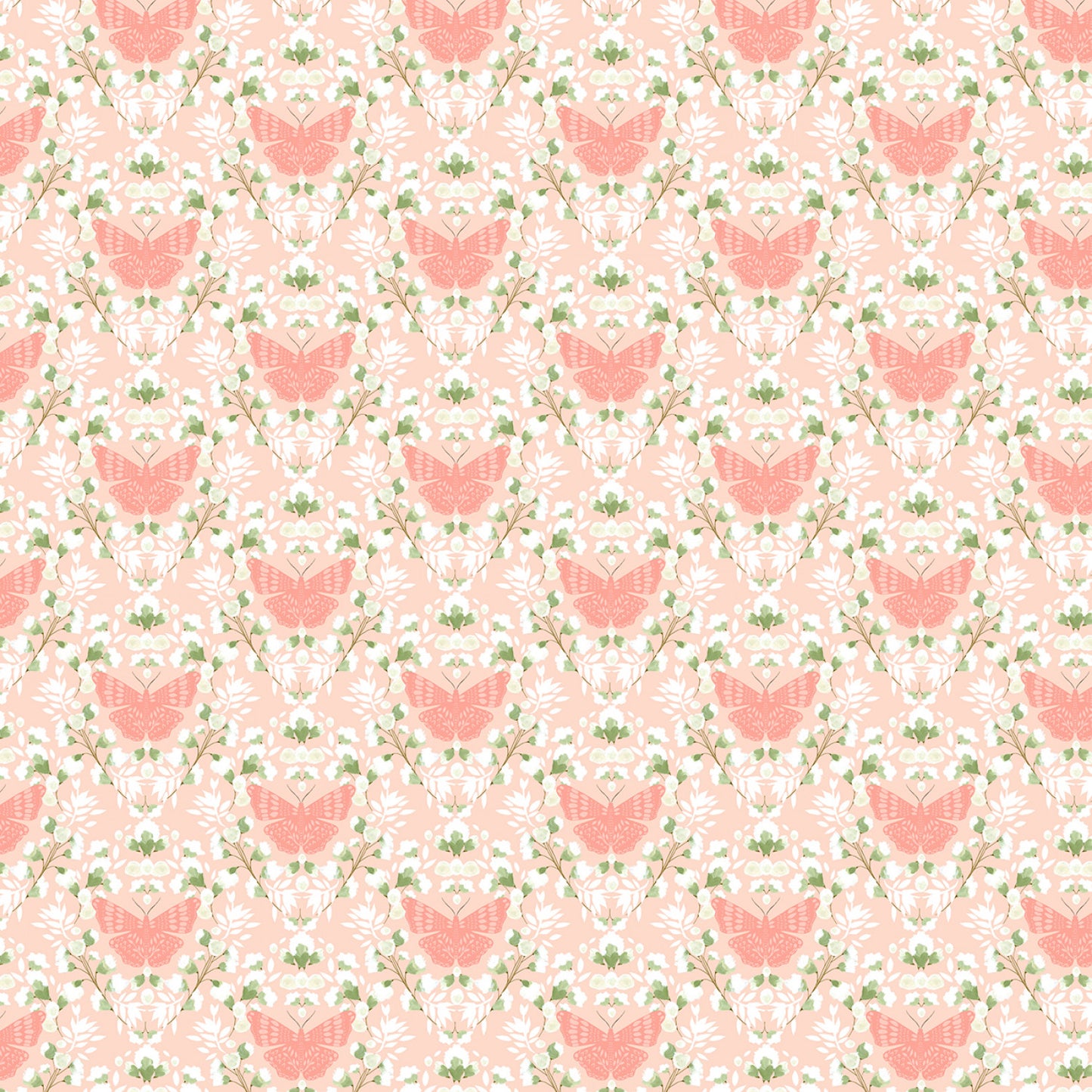 Serenity Blooms by Ginger Deverell Sacred Flight Peach    SR24513 Cotton Woven Fabric