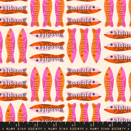 PREORDER ITEM - EXPECTED MARCH 2025: ooh Lucky Lucky by Alexia Marcelle Abegg of Ruby Star Society Sardines Pink    RS4116.12 Cotton Woven Fabric