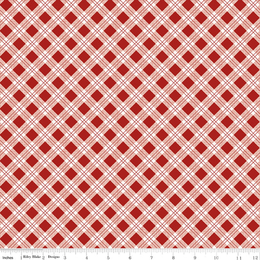 Bee Plaids by Lori Holt of Bee in my Bonnet Scarecrow Barn Red    C12020-BARNRED Cotton Woven Fabric