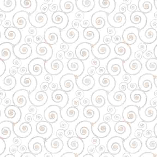 Night Flight by Morris Creative Group Scroll White 30757Z Cotton Woven Fabric