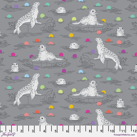 PREORDER ITEM - EXPECTED OCTOBER 2025: Tula Pink Graywork Seal the Deal Shadow    PWTP259.SHADOW. Cotton Woven Fabric