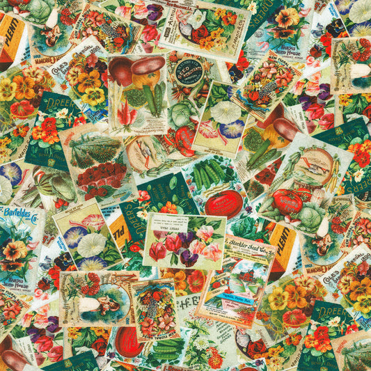Tales from The Garden by Lars Stewart Seed Packets Garden ANPD-23002-238 Cotton Woven Fabric