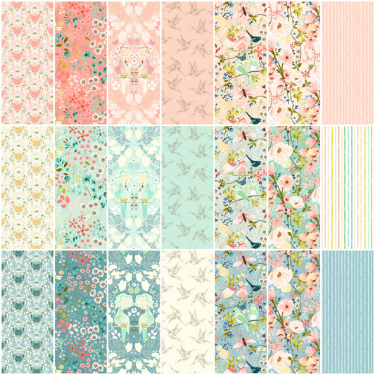 Serenity Blooms by Ginger Deverell Fat Quarter Bundle of 21 Prints FQSerenity Bundle