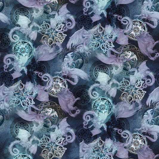 PREORDER ITEM-EXPECTED FEBRUARY 2026: Mystic Dragon by Jody Bergsma Night Sky DDC12586 Midnite Cotton Woven Fabric