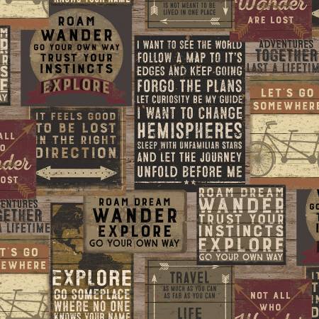 Explore Digitally Printed by Dan DiPaolo Collection Signs Taupe    Y4298-62 Cotton Woven Fabric