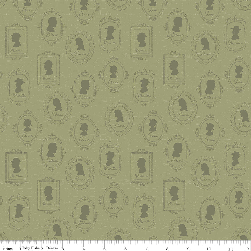 PREORDER ITEM - EXPECTED APRIL: Anne of Green Gables 2025 Silhouettes Green    C16123-GREEN Cotton Woven Fabric