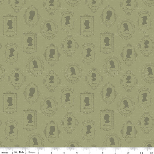 PREORDER ITEM - EXPECTED APRIL: Anne of Green Gables 2025 Silhouettes Green    C16123-GREEN Cotton Woven Fabric