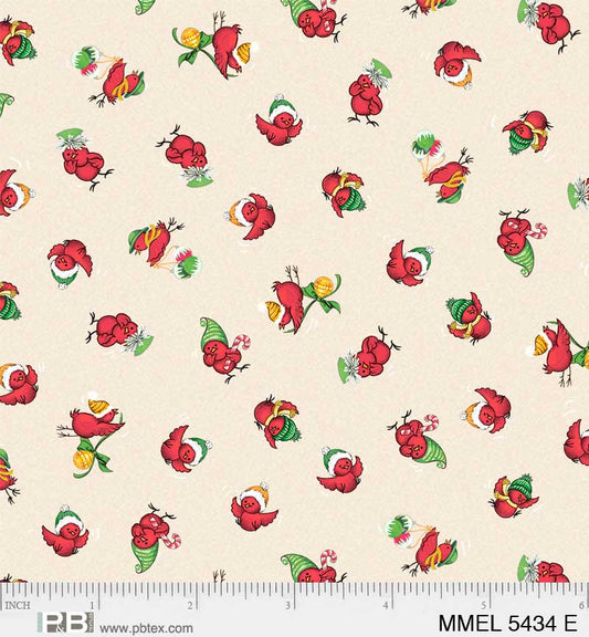 PREORDER ITEM- EXPECTED JUNE 2024: Merry Melody by Lesa Marino Singing Birds Toss    MMEL5434E Cotton Woven Fabric