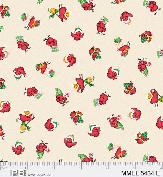 Merry Melody by Lesa Marino Singing Birds Toss    MMEL5434E Cotton Woven Fabric