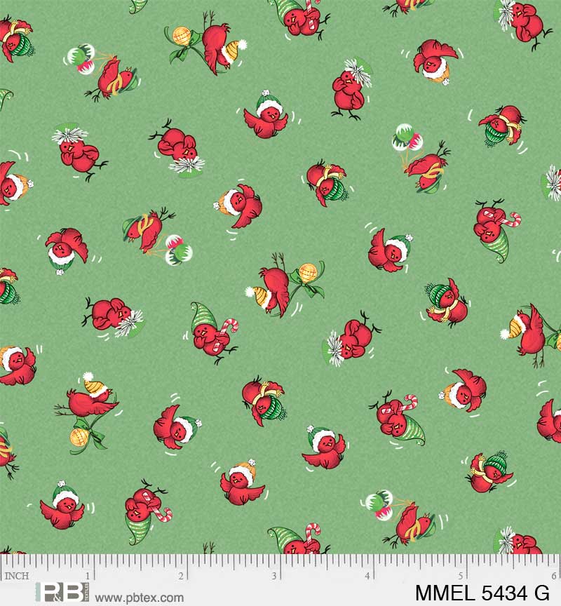 Merry Melody by Lesa Marino Singing Birds Toss    MMEL5434G Cotton Woven Fabric