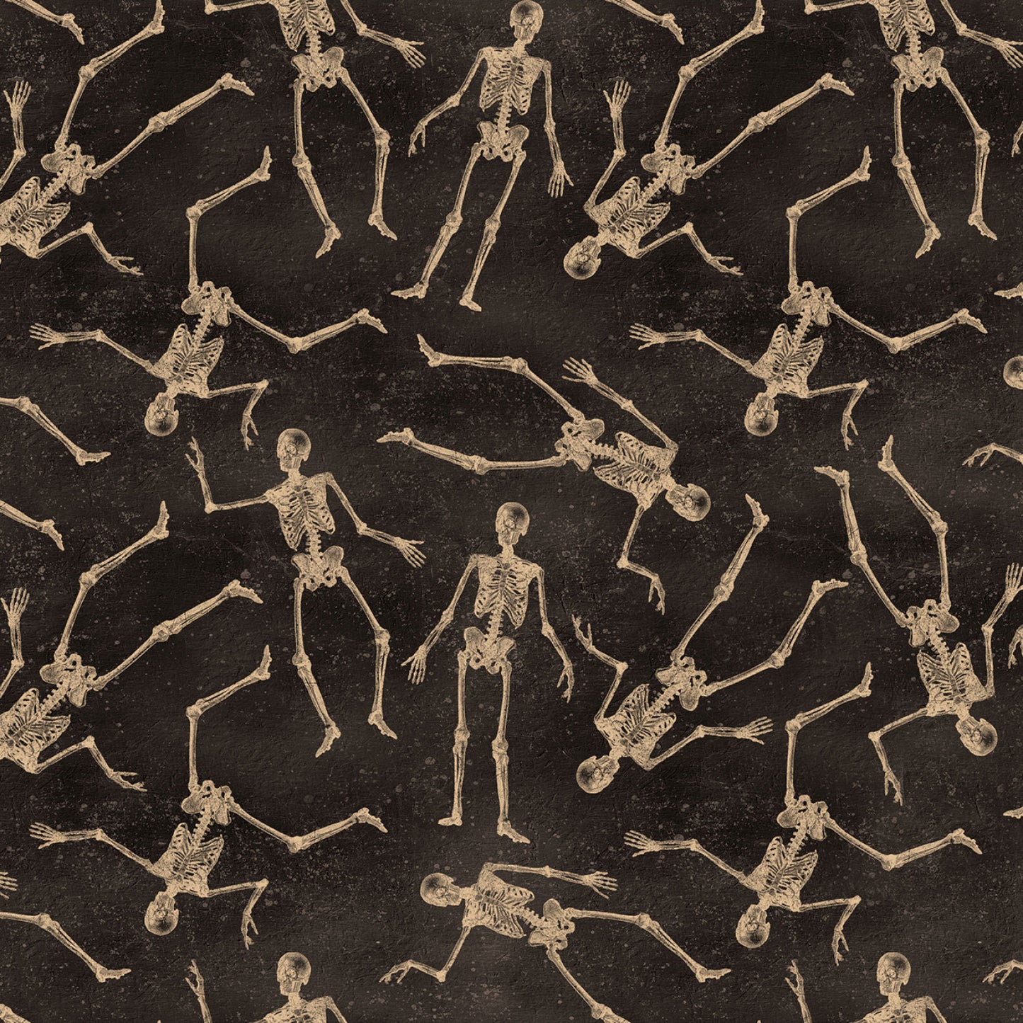 PREORDER ITEM - EXPECTED APRIL: Gothic Halloween Digital by Dan DiPaolo Skeletons Black    Y4440-3 Cotton Woven Fabric